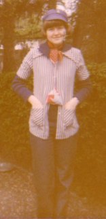 Karin in 1979 - going to a party in the school...